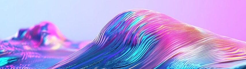 Poster - Abstract Colorful Waves Digital Art Landscape