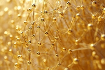 Poster - Golden Network Structure Abstract Art Design