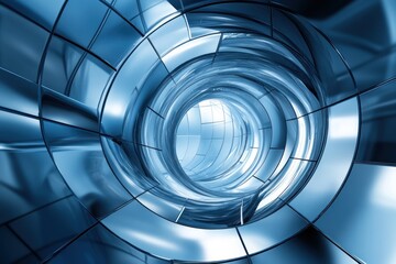 Aufkleber - Abstract Blue Swirling Glass Tunnel Design