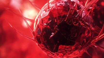 Aufkleber - Abstract Red Crystalline Structure With Sharp Points