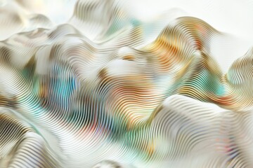 Poster - Abstract Wavy Lines Pattern in Pastel Hues