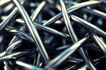 Poster - Intertwined Metal Rods Abstract Design