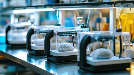 Aufkleber - 3D Printed Objects Under Bright Lights in a Laboratory