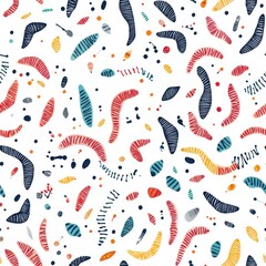 Fototapete - A colorful pattern displaying diverse chromosomes and genetic markers on a white background, showcasing molecular biology concepts