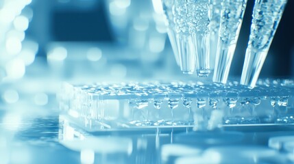 Aufkleber - Close-up of Liquid Dispensing into a Gridded Platform