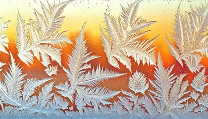 Aufkleber - Frosty Windowpane with Intricate Ice Formations
