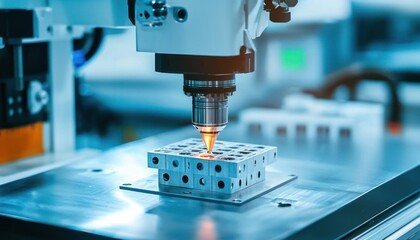 Poster - Automated Industrial Machine Processing Metal Object