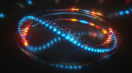 Poster - Abstract Glowing Ring with Blue and Orange Lights