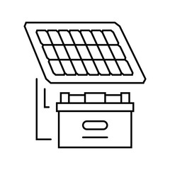 Wall Mural - battery solar panel line icon vector. battery solar panel sign. isolated contour symbol black illustration