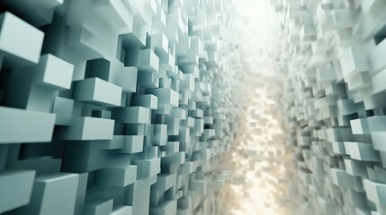 Poster - Abstract Cube Formation Creates A Light Filled Corridor