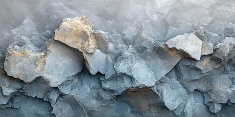 Poster - Rock formations display diverse textures and colors in natural landscape at morning light near a coastal area