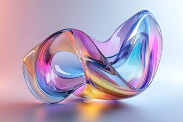 Poster - Abstract Colorful Glass Sculpture Swirling Design