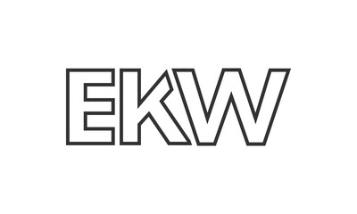 Leinwandbilder - EKW logo design template with strong and modern bold text. Initial based vector logotype featuring simple and minimal typography. Trendy company identity.