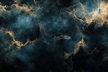 Fototapete - Abstract Dark Teal Gold Marble Texture Background