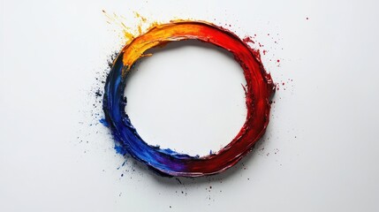 Aufkleber - Abstract Circular Painting In Vibrant Hues