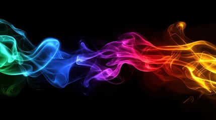 Poster - Abstract Colorful Smoke Swirls Design Background