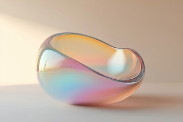 Poster - Iridescent Glass Bowl Abstract Art Design