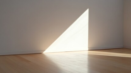 Poster - Sunlight Illuminates Room Corner Wall and Floor