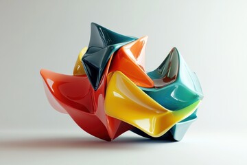 Poster - Abstract Colorful Sculpture With Shiny Smooth Surfaces