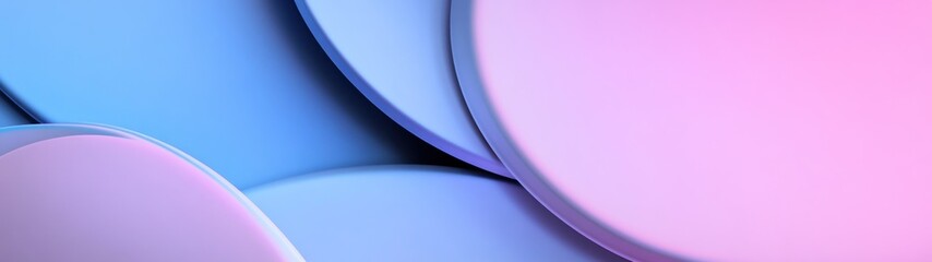 Wall Mural - Abstract Pastel Blue and Pink Curving Shapes