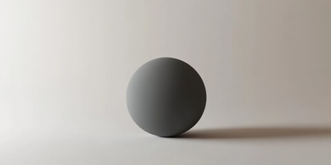 Aufkleber - A Single Dark Grey Egg on White Background