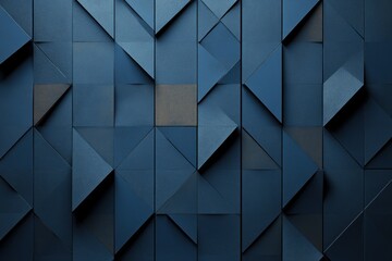 Poster - Abstract Blue Geometric Pattern Wall Design