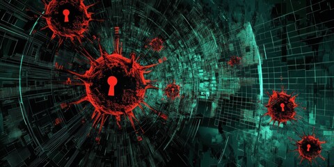 Aufkleber - Digital Viruses Infecting Network Security Systems
