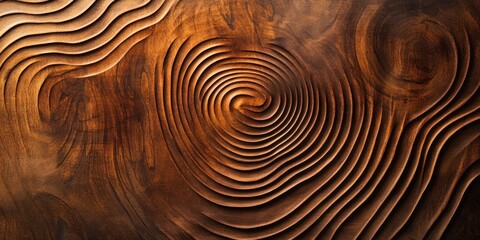 Aufkleber - Abstract Carved Wood Swirl Pattern Design