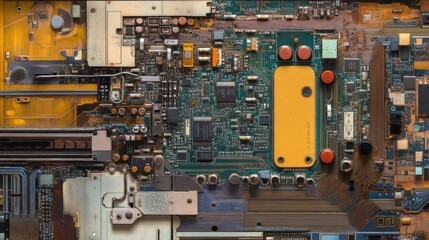Poster - Detailed Closeup Of An Old Circuit Board