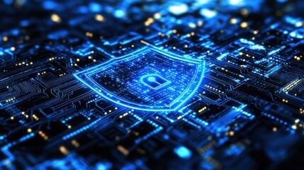 Aufkleber - Digital Shield Protecting Data on Circuit Board