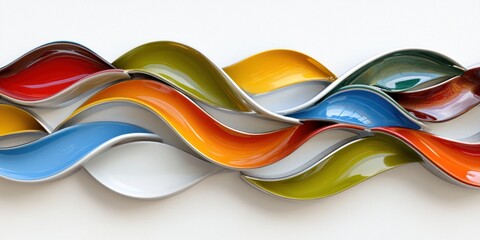 Poster - Abstract Colorful Wave Design Art Piece