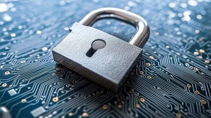 Aufkleber - Padlock on Circuit Board Symbolizing Digital Security