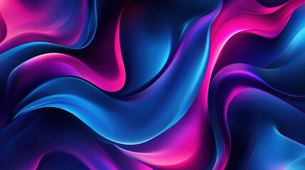 Poster - Abstract Swirling Blue And Pink Liquid Wave Design