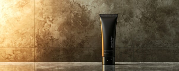 Poster - Black Tube of Cosmetic Product on Marble Surface