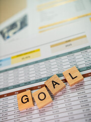 Poster - Business goal setting office space document review productive environment direct perspective
