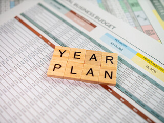 Poster - Aerial analysis of strategic business year plan development in corporate environment