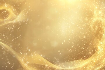 Poster - Golden Abstract Background With Sparkling Lights And Swirls