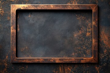 Poster - Rustic Copper Frame on Dark Metal Background