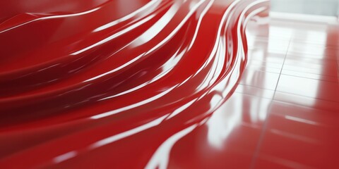 Aufkleber - Abstract Red Wave Form Design Surface Texture