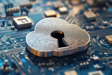 Aufkleber - Cloud Security Keyhole On Circuit Board Technology