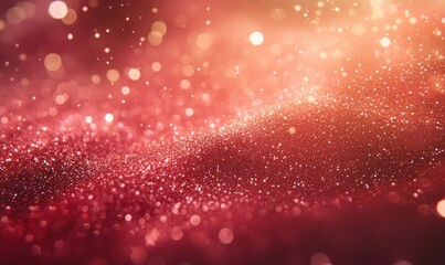 Poster - Red Glitter Background With Sparkling Lights
