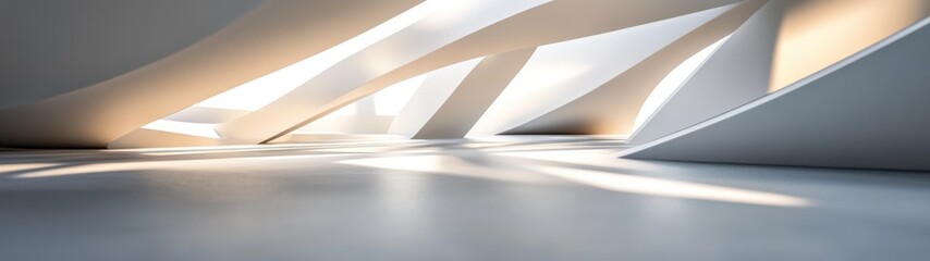 Fototapete - Abstract White Architectural Interior Design Space
