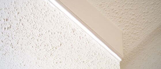 Fototapete - White textured ceiling corner and wall detail