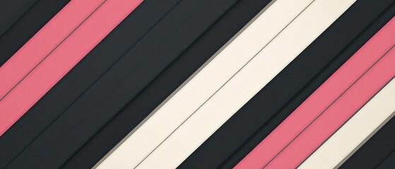 Aufkleber - Abstract Diagonal Stripes Pink White Black Design