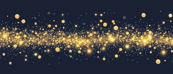 Poster - Golden Lights Sparkle Across Dark Blue Background