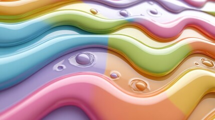 Wall Mural - Abstract Pastel Wavy Liquid Design Background