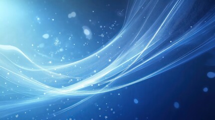 Aufkleber - Abstract Blue Winter Background with Sparkling Snowflakes