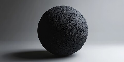 Aufkleber - Dark Sphere with Textured Surface Displayed on White Background