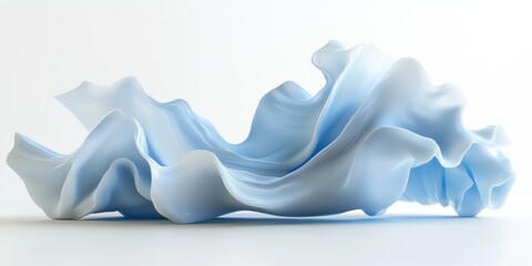 Leinwandbilder - Abstract Blue Draped Form Artistic Digital Render