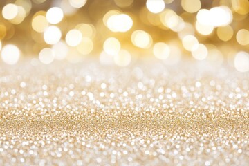 Poster - Sparkling Gold Glitter Background With Bokeh Lights